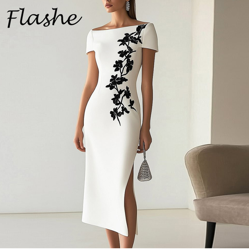 Midi Skirt Floral - Abito elegante da donna estivo o
